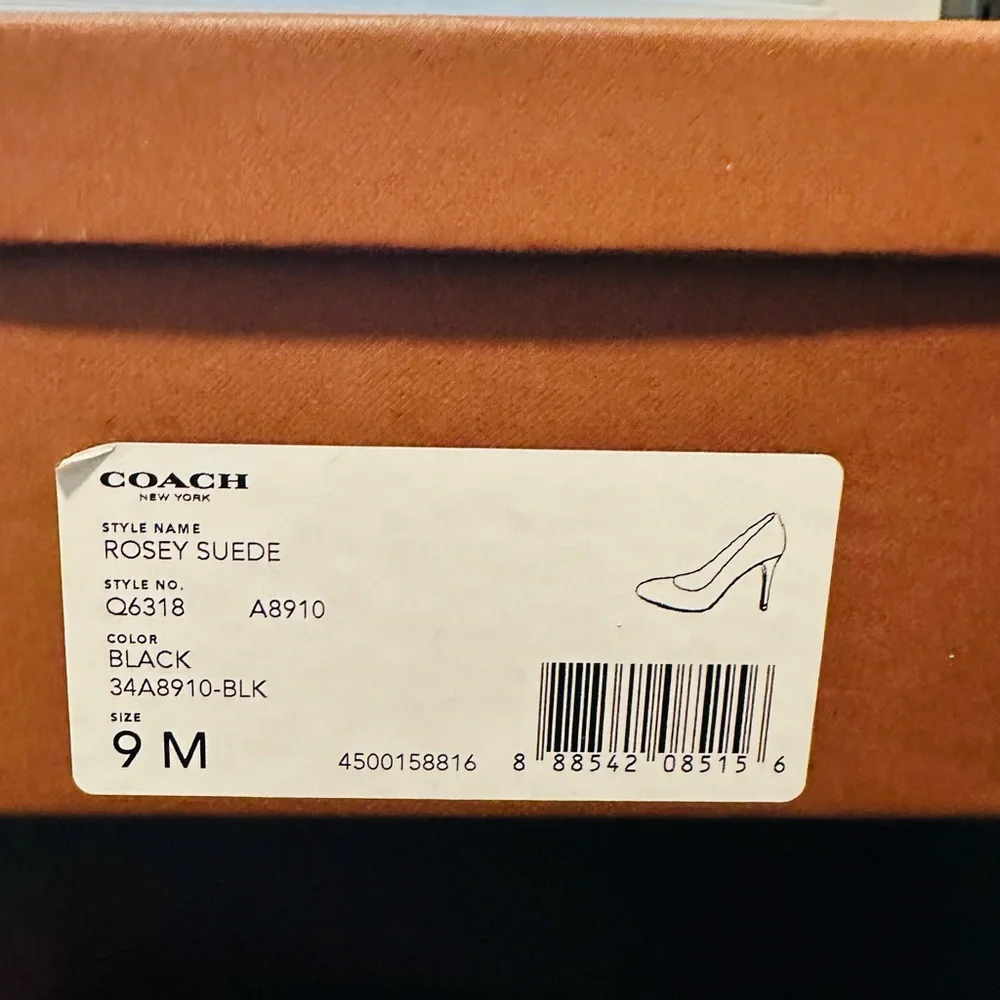 **New in Box** Coach Black Rosy Suede Women's Heels - Picture 2 of 2